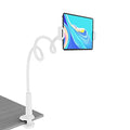Tablet Stand Holder, Mount Holder Clip with Grip Flexible Long Arm Gooseneck Compatible with ipad iPhone/Nintendo Switch/Samsung Galaxy Tabs/Amazon Kindle Fire HD (New White) - color: White