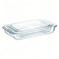 3 Pack High Borosilicate Glass Baking Dishes for Oven,(2.3QT,1.6qt,1.0QT),Rectangular Bakeware Sets,Deep Glass Casserole Dishes with Handle for Microwave,Oven,Baking,Meal Preparation