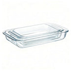 3 Pack High Borosilicate Glass Baking Dishes for Oven,(2.3QT,1.6qt,1.0QT),Rectangular Bakeware Sets,Deep Glass Casserole Dishes with Handle for Microwave,Oven,Baking,Meal Preparation