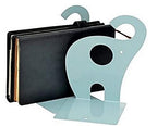 one Pair Cute Cartoon Elephant Nonskid Bookends Art Bookend Metal Bookends (Blue) - color: Blue