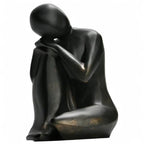 Guichifun Thinker Statue Resin Abstract Sculpture - Collectible Woman Figurine Art Home Office Bookshelf Decorative Objects Desktop Black Decor for Men&Women 5.25 X 6.25 X 8.5 Inch