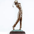 22'' Modern Golf Female Bronze Statue, Bronze Golfer Figurine Sculpture Ornament with Marble Base Classical Art Craft for Home Office Decor Collection Gift - size: 22" Madam