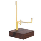 Xthrotsenk Walnut Wood Display Stand with Adjustable Metal Arms Small Display Easel Holder Crystal Displays Stand for Displaying Geodes Seashell Fossil Coral Crystal Rock (2"x2"x3.2") - size: 2 Inch