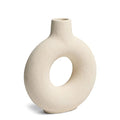 Oona Decorative Modern Ring Vase, Medium, White