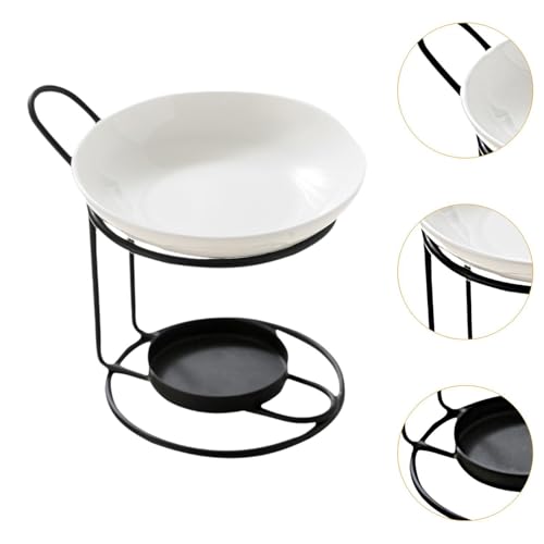 Qianly Essential Oil Burner Tealight Candle Holder, Fragrance Decoration Melt Burner, Oil Warmer for Bedroom, Black - color: Black&white(b)