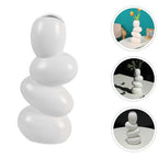 Homoyoyo Abstract Ceramic Flower Vase -Shaped Artistic Desktop Floral Arrangement Vase Home Décor Accent for Living Room and Office