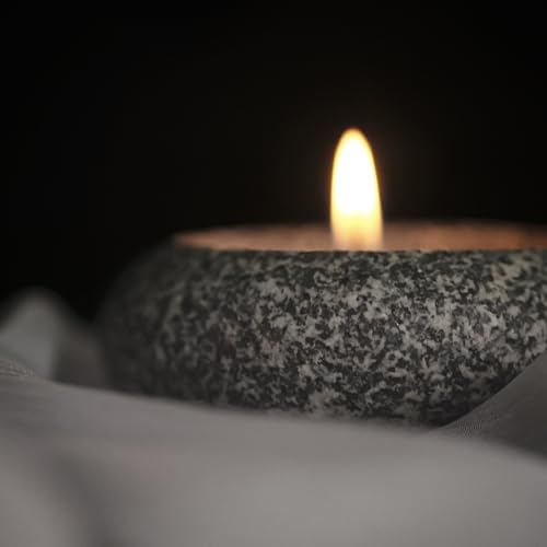 Handmade Pebble Tea Light Candle Holder 2 Pcs Handcrafted Tealight Holder for Zen Garden, Altar, Mantle, Desk, Table, Shelf