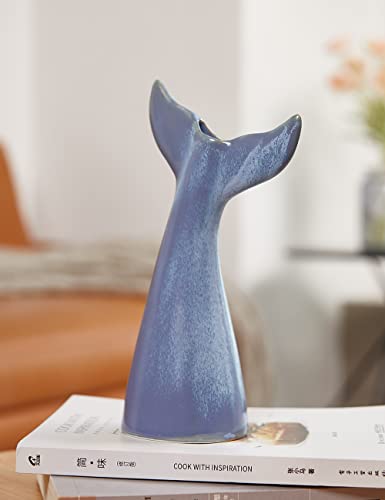 SEINHIJO Ceramic Flower Vase Modern Decor Sculpture Ocean Figurine Statue Table Centerpiece Art for Home Office Gift 8.3 Inch - size: Medium