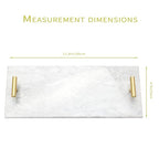 Napkin Holder - Guest Towel Holder for Bathroom - Marble Paper Towel Holder - Hand Towel Tray with Gold T-Handle(11.8x4.7x1.7 Inchs) - color: White