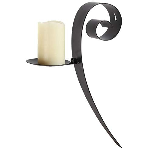 Lily’s Home Pillar Candle Wall Sconces, Hanging Iron Metal Decor Art Set of 2 - color: Hanging Iron Decor