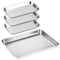 QWORK Stainless Steel Instrument/Tool Organizer Trays, Service Trays (3 x Small Size, 1 x Large Size
