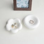 White Donut Shape Ring Dish Jewelry Tray Organizer, Ceramic Accent Tray for Vanity, Small Decorative Trinket Dish - size: Donut