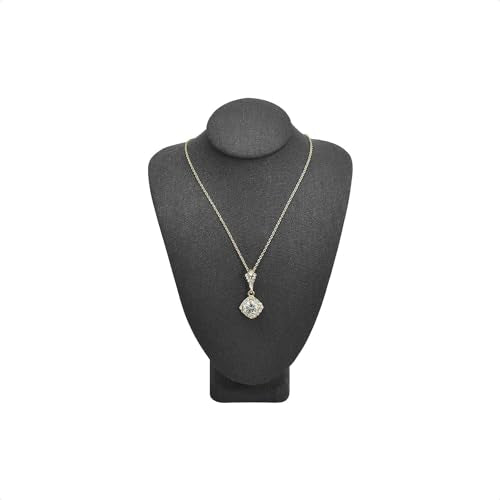 MOOCA 2 Pcs Set Small Linen Covered Wood Jewelry Display Necklace Chain Jewelry Bust Display Holder Stand, Necklaces Mannequin, 7 1/4" Height, Black Linen - color: 4) Black Linen, 2 pieces