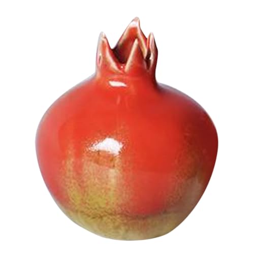 VOSAREA Vase Decor Filler Glazed Ceramic Pomegranates Bud Vase, Pomegranate Home Decor Creative Flower Vase Fake Pomegranate Fruit Table Centerpiece Art Craft Ornament Housewarming a - color: As Shown