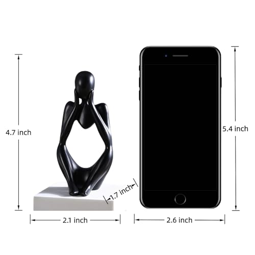 Minimalist Thinker Statue - Abstract Sculpture for Home & Office Decor | Boho Shelf & Coffee Table Accent (Profound Muse-Black) - color: Profound Muse-black