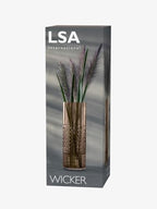 LSA International Wicker Taupe Tall Vase 15.75”, Luxury Modern Decorative Mouth Blown Glass Flower Holder with Textured Finish - size: 15.75