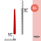 BOLSIUS 30 Count Unscented 10 Inch Red Household Taper Candles - 8 Hours Burn Time - Premium European Quality - Smokeless Dripless Taper Candlestick - Great for Special Occasion, Church, and Everyday - color: Red, size: 30 Count