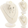 Youyole 3 Pcs Beige Velvet Necklace Display Stand Necklace Jewelry Bust Jewelry Mannequin for Necklace Earrings Ring Show - color: Beige, size: Velvet