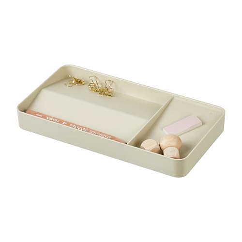 BLUE GINKGO Desk Tray – Korean-Made Organizer for Notes, Pens, Pencils, and Accessories (Double-sided, Beige) - color: BEIGE, size: TRAY