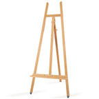 A - Frame Wooden Display Easel - Adjustable Lyre Beechwood Studio Easel Stand Holding Canvas Up to 90", Inclinable Artist Floor Painting Easel for Artwork Painting, Natural - color: Natural