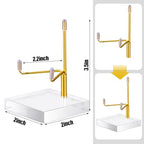 Suzile 4 Pcs Adjustable Metal Arm Display Stand Easel with Acrylic Base Rock Display Easel Holder Acrylic Crystal Clear Plate Stand for Geodes Mineral Agate (Gold, 2 x 2 x 3 Inch) - color: Gold, size: 2 x 2 x 3 Inch