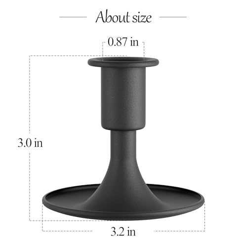 Black Taper Candle Holders Set of 2, Metal Candlestick Holders for Dining Table Centerpieces and Wedding Reception, Vintage Candle Holder for Festive Mantel Decor and Home - color: Black