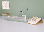 Transparent jewelry risers for selling, Acrylic risers for earring display, clear block ring riser tray for online business Photography【3.15 L x3.15 W x0.79 H inch】 - size: 3.15 L x3.15 W x0.79 H inch