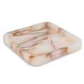 Bey-Berk Genuine Marble Valet Tray, Catch All, Vanity Tray, Marble Desk Organizer (Onyx, 9" x 9") - color: Onyx, size: 9" x 9"