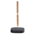 Black Travertine Standing Paper Towel Holder for Kitchen Countertop, Bathroom Shelf Toliet Top Paper Roll Holder with Weighted Base and Sturdy Wood Stand,for Standard or Plus Rolls, Height-Adjustable - color: Black Stone