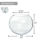 Craft And Party, Glass Bubble Bowl, 4.5" Height x 6" Width Glass Fish Bowl Vase, Bubble Bowl vase for Terrarium, Flower vase Centerpiece - size: Bubble Bowl : 4.5"H x 5.9"W