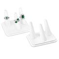 MOOCA Deluxe Leatherette 2 Pcs Set 3-Ring Organizer for Showcase Display Ring Finger Holder Jewelry Display Stands Showcase Jewelry Storage Counter, White PU Leatherette, 4 W x 3 1/4 D x 2 3/8 H inch - color: White Faux Leather, 3 Rings x 2