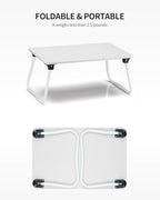 Ruxury Foldable Lap Desk Laptop Stand Bed Desk Table Tray, Breakfast Serving Tray, Portable & Lightweight Mini Table, Lap Tablet Desk for Sofa Couch Floor - White - color: White