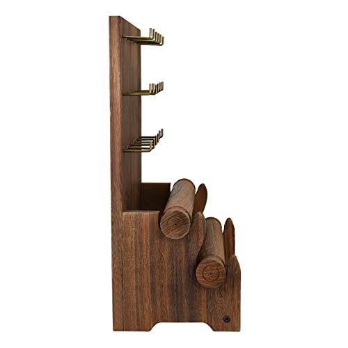 Ikee Design 18 Hooks and 2 Removable Bars Wood Jewelry Holder Organizer Stand, Earring Bracelet Jewelry Display Stand Organizer, Necklace Bracelet Holder, Brown Color - color: 5) Brown, 2 Bars, 18 Hooks