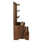 Ikee Design 18 Hooks and 2 Removable Bars Wood Jewelry Holder Organizer Stand, Earring Bracelet Jewelry Display Stand Organizer, Necklace Bracelet Holder, Brown Color - color: 5) Brown, 2 Bars, 18 Hooks