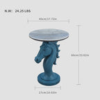 Modern End Table Living Room - Horse Statue Black Streak Faux Marble Night Stand, 23" Tall Contemporary‌ Side Table with Horse Head Base (17.74" Wide) for Reception Area & Bedroom - style: Black Streak Horse