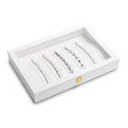 Oirlv White Leather Acrylic Lid Jewelry Necklace Organizer Box Necklace Bracelet Display Holder Case Drawer Insert Women Gift - color: White, size: 13 Slot