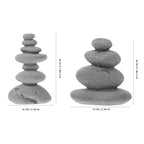 Zerodeko Simulated Stone Stacking Ornaments 2-Piece Miniature Garden Stone Cairn Sculpture for Zen Garden Desk Table Decor Indoor Outdoor Micro Landscape