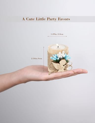 10 Pieces Handmade Wooden Angel Tea Candle Holder, Baptism Gift, Baby Shower Favors for Guests, Birthday Party Favors,Adult Baptism.(Light-Blue) - color: Blue