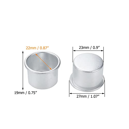 Coshar 30pcs Candle Holders 3/4" Candlestick Holder Cup Candle Drip Protectors Empty Case for Candle Making, 27x19mm, (Silver) - size: 27x19mm, Silver