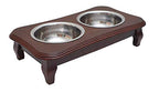 Premium Elevated Pet Feeder By Pawridge - Luxury Solid Wood Stand & 2 Food Grade Stainless Steel Bowls - Improves Your Pet's Digestion - Suitable For Small / Medium Dogs & Cats