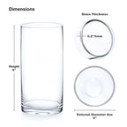 Enova Floral Clear Glass Cylinder Vase 4 x 8 Inches, Clear Flower Vases, Pillar Candle Hurricane Floating Candle Holder Vase, Glass Flower Vase for Wedding Centerpieces, Home Office décor (1 Piece) - size: 4W x 8H