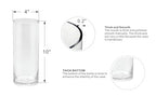 4" Wide 10" High Large Hand Blown Sturdy Clear Cylinder Glass Vase, Centerpiece Flower Vase for Rose, Tulip, Boquets, Hurricane Candle Holder (1, 4"x10") - size: 4"x10"