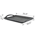 MDLUU Non-Slip Serving Tray with Handles, Food Serving Platter, Set of 2, Black - color: Black