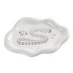 Ceramic Jewellery Dish Trinket Dish Jewelry Tray Cloud Shape Tray Perfume Tray Rings/Earrings/Bracelets/Watch/Keys Tray for Valentine's Day//Mother's Day/Birthday Gift (White) - color: White