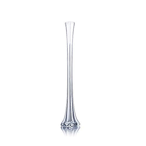 WGV Eiffel Tower Vase, Open 1.5", Height 24", (Multiple Sizes Choices) Clear Glass Floral Container with Sturdy Base, Flower Centerpiece for Wedding Event Home Decor, Arts Crafts, 1 Piece - color: Clear, size: 24"H