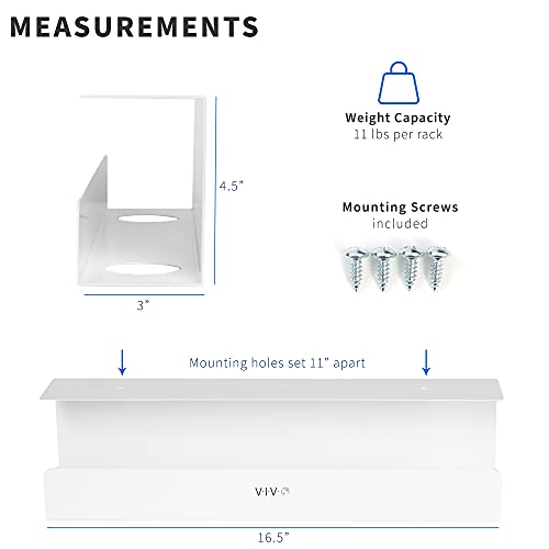 VIVO 2 Pack Under Desk 17 inch Cable Management Tray, Cord Organizer, Home Office Desk Accessories, White, DESK-AC06-2CW - color: White, size: Standard