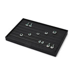 Ring Display Tray Black Jewelry Organizer Tray PU Leather Ring Earrings Display Organizer Tray - style: Ring Tray