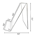 10 PCS 6‘’ x 4‘’ Acrylic Book Display Stand Clear Easel Without Ledge Tablet Holder for Displaying Books, Pictures, Notebooks, CDs, Artworks, etc (Large)