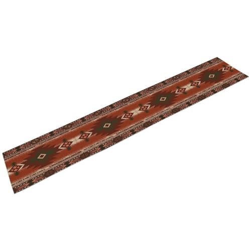 Aztec Table Runner Southwestern Ethnic Style Geometric Navajo Tribe Abstract Pattern Vintage Rustic Table Dinner Table Runner 13x36 Inch - color: Aztec-1, size: W13x36L