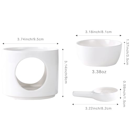 Essential Oil Burner for Scented Oil, Oil Warmer, Tealight Wax Melt Warmer, Candle Diffuser, Tea Light Holder, White - color: White